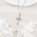 wholesale 925 Sterling Silver Heart and Celtic Knot Cross Pendant Necklace-0-3