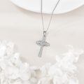 wholesale 925 Sterling Silver Heart and Celtic Knot Cross Pendant Necklace-0-3