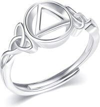 wholesale 925 Sterling Silver Evil Eye Skull Semicolon Cross Mushroom Dinosaur Adjustable Open Rings-Sobriety Gift