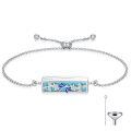 wholesale 925 Sterling Silver Dragonfly & Flower Enamel Urn Bracelet for Pet Ashes Memory Keepsake Jewelry with Funnel and Spoon Set-0-0