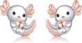 wholesale 925 Sterling Silver Axolotl Stud Earrings - Adorable Animal Jewelry for Women-0-0