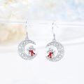 wholesale 925 Sterling Silver Snowman Moon Drop Earrings - Festive Holiday  for Her-0-5