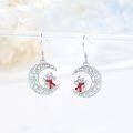 wholesale 925 Sterling Silver Snowman Crescent Moon Snowflake Christmas Drop Earrings-0-5