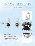 wholesale 925 Sterling Silver Teardrop Paw Print Dangle Drop Hoop Earrings for Women's -0-3