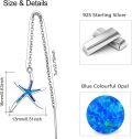 wholesale 925 Sterling Silver Starfish Earrings with Opal Fish Hoops Nautical Hawaiian Sea Beach Jewelry for Women and Starfish Lovers-0-2