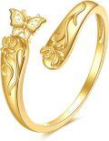 wholesale 14K Gold Adjustable Spoon Ring Open Jewelry Gift for Women-0-0