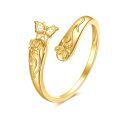 wholesale 14k Gold Dragonfly Floral Openwork Adjustable Ring For Women-0-0