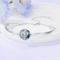 TOUPOP Sterling Silver Blue Crystal Moon Star Bangle Bracelet-0-3