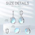 wholesale 925 Sterling Silver Blue Opalite Teardrop Dragonfly Drop Huggie Hoop Earrings-0-3