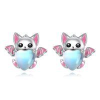 wholesale 925 Sterling Silver Cat Earrings Wholesale With Heart Charm-Bat earrings
