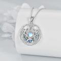 wholesale 925 Sterling Silver Opalite Moonstone Celtic Knot Pentacle Pendant Necklace-0-4