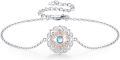 wholesale 925 Sterling Silver Evil Eye Lotus Bracelet for Women Moonstone 7 Chakra Yoga s-0-0