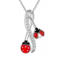 TOUPOP Sterling Silver & Stone Insect Pendant Necklace-0-0