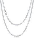 wholesale Sterling Silver Cubic Zirconia Simulated Diamond Tennis Necklace 14 26 -0-11