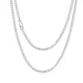 wholesale 925 Sterling Silver Green Cubic Zirconia Tennis Necklace 14-26 Chain Length  for Women and Men-0-11