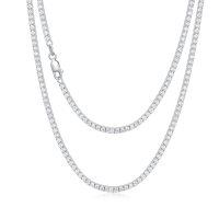 wholesale 925 Sterling Silver Green Zircon Necklace Wholesale With Clasp-cubic zirconia tennis necklace-White-1.5mm-18 inch