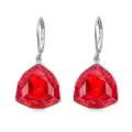 TOUPOP Sterling Silver Birthstone Geometric Drop Earrings For Women-0-0