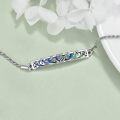 wholesale 925 Sterling Silver Scottish Thistle Abalone Shell Bar Pendant Bracelet  for Women-0-2