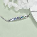 wholesale 925 Sterling Silver Scottish Thistle Abalone Shell Bar Pendant Bracelet  for Women-0-2