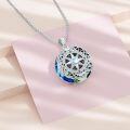 wholesale 925 Sterling Silver Blue Crystal Celtic Knot Compass Pendant Necklace for Women's Gifts-0-3