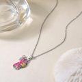wholesale 925 Sterling Silver Pink Ribbon Butterfly Dragonfly Daisy Flower Pendant Necklace for Breast Cancer Awareness Survivors Gift-0-2