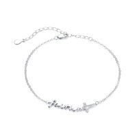 wholesale 925 Sterling Silver Faith Cross Angel Wing Anklet Bracelet Religious  for Women-A# Cross Faith