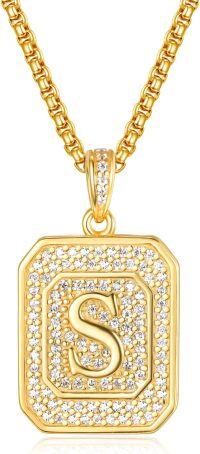 wholesale Gold Filled Sterling Silver Letter Jewelry Necklace for Women Gift for Mom Wife Birthday Anniversary Christmas-Letter S