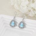 wholesale 925 Sterling Silver Larimar Drop Earrings Platinum Plated Filigree Teardrop Dangle Earrings For Women-0-2