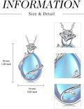 wholesale TOUPOP Teardrop Turquoise/moonstone/black Onyx Necklaces For Women Sterling Silver Infinity Rose Pendant Necklace Jewelry Birthday Anniversary Mothers Day Christmas Gifts For Wife Her Girlfriend Mom -0-4