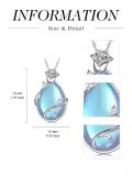 TOUPOP Sterling Silver Turquoise Moonstone Onyx Infinity Rose Pendant Necklace-0-4