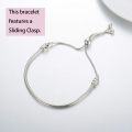 wholesale 925 Sterling Silver Snake Chain Slide Lock Adjustable Length Snakeskin Beads Bracelet for Women's s-0-1