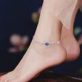 wholesale 925 Sterling Silver Blue Sea Turtle Starfish Charm Ankle Anklets for Women Girls Beach Foot  6-8 Adjustable Chain Length-0-1