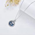wholesale 925 Sterling Silver Trident Pendant Necklace with Blue Enamel Waves and Greek Key Design - Ocean Inspired Jewelry for Women & Men-0-2