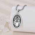 wholesale 925 Sterling Silver Nordic Deer Head Oval Pendant Necklace with Chain for Men & Women-0-2
