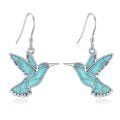 wholesale 925 Sterling Silver Hummingbird Necklace Wholesale Turquoise Inlay-0-37