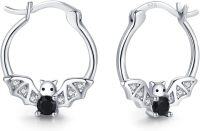 wholesale 925 Sterling Silver Bat Crystal Studs Small Animal Earings Minimalist s for Women Girls Teens-Bat