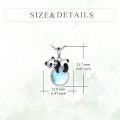 wholesale 925 Sterling Silver Panda Opalite Round Pendant Necklace-0-5