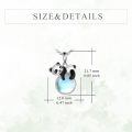 wholesale 925 Sterling Silver Panda Pendant Necklace Wholesale With Moonstone Base-0-5