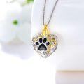 wholesale Silver Heart Paw Print Urn Necklace with Funnel and Fill Tool - 925 Sterling Silver Keepsake Memorial Jewelry for Pet Ashes-0-2