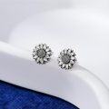 wholesale 925 Sterling Silver Sunflower Stud Earrings - Two-Tone You Are My Sunshine Gift for Women & Moms-0-1