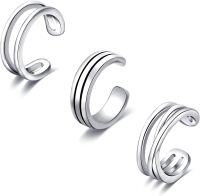wholesale 925 Sterling Silver Spiral Wrap Ear Cuffs No Piercing Jewelry for Women and Girls æ ç©¿å­è³ç¯å¥³ç·éç¨-3 pcs-ear cuff set