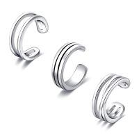 wholesale 925 Sterling Silver Spiral Wrap Ear Cuffs No Piercing Jewelry for Women and Girls æ ç©¿å­è³ç¯å¥³ç·éç¨-3 pcs-ear cuff set