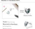 wholesale 925 Sterling Silver Green Enamel Tree of Life Heart Stud Earrings for Women Hypoallergenic s-0-4