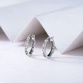 wholesale 925 Sterling Silver Hypoallergenic Small Hoop Geometric Patterned Earrings for Women-0-2