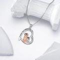 wholesale 925 Sterling Silver Heart-Shaped Pendant with Sea Otters - I Love You Forever Charm Necklace for Women's Gifts-0-3