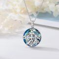 wholesale 925 Sterling Silver Blue Crystal Compass Pendant Necklace for Women Nature Lovers Gifts-0-3