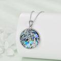 wholesale 925 Sterling Silver Abalone Shell Tree of Life Pentagram Triple Moon Goddess Pendant Necklace-0-2