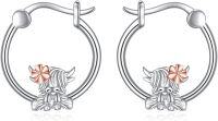 wholesale 925 Sterling Silver Hypoallergenic Unicorn & Flower Huggie Hoop Earrings for Girls and Women-Highland Cow