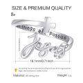 wholesale 925 Sterling Silver Jesus Cross Ring All Things Are Possible Engraved Open Band-0-1