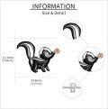 wholesale 925 Sterling Silver Black and White Skunk Stud Earrings for Women-0-3